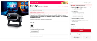 Proyector Portatil【145° Rotación/Enfoque Remoto Corrección】 18000LM por 71,13€