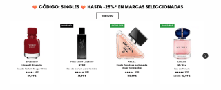 Singles Day Código 25% Descuento Productos de belelza en Sephora