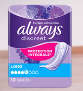 Gratis Always Discreet verband staaltje