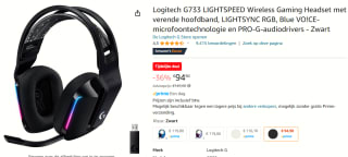 Logitech-G G733 Zwart Draadloze Gaming Headset voor €94,90 bij Amazon