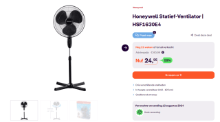Honeywell ventilator (HSF1630E4) voor €24,95 via iBOOD