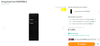 Smeg FAB30RBL5 - Koel- en vriescombinatie voor €1.499 bij Art & Craft