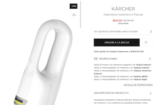 Aspiradora Inalámbrica Kärcher $624 | El Palacio de Hierro