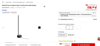 Philips Hue gradient Signe tafellamp - wit en gekleurd licht - voor €119,99 bij de Mediamarkt in Duitsland