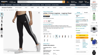 Adidas 3 Stripes Leggings Mujer por 16,99€