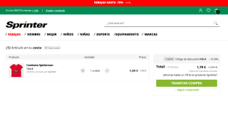 Camiseta niño Spiderman por solo 1,79€