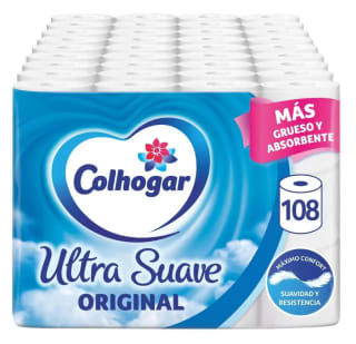 108 Rollos Colhogar Ultra Suave Original 2 capas por 29,35€ (cuenta nueva por 17,61€)