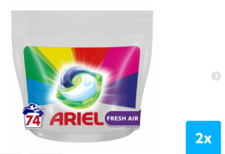 Ariel All-in-1 Pods Wasmiddelcapsules Color Clean & Fresh Air 148 stuks voor €37,72 bij Plein