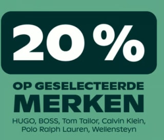 20% korting extra korting in de sale tot 78% op topmerken zoals Hugo, Boss en meer van Peek & Cloppenburg