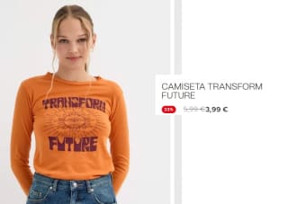 Camiseta de Manga Larga de Mujer Transform Future por 3.99€