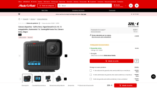 Cámara deportiva GoPro Hero por 178,62€