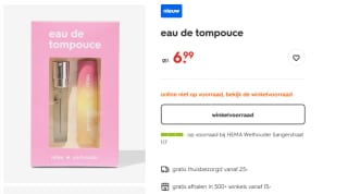 Hema Eau de Tompouce voor €6,99