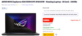 Asus ROG Zephyrus G16 - Laptop voor €2029 bij Bol.com