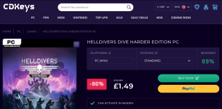 Helldivers: Dive Harder Edition PC/Steam Available for £1.49