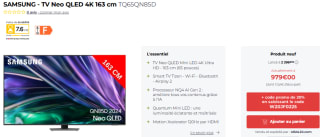 SAMSUNG - TV Neo QLED 4K de 163 cm à 979€