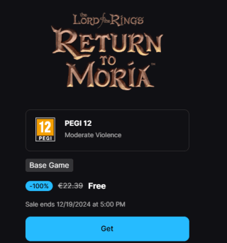 The Lord of the Rings: Return to Moria gratis via Epic games