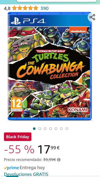 Teenage Mutant Ninja Turtles: The Cowabunga Collection PS4 por 17,99€.