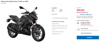 Motocicleta Bajaj Pulsar N250 CC 2023 por $59,499 en Coppel
