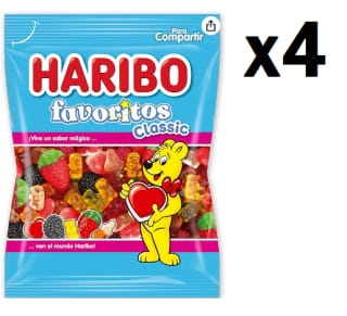 4 Bolsas de HARIBO Favoritos Classic 150g por 3.74€