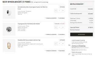 3 halen 2 betalen bij Pandora