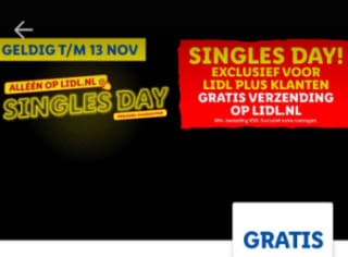Gratis verzending t.w.v. €4,99 via de Liddl app