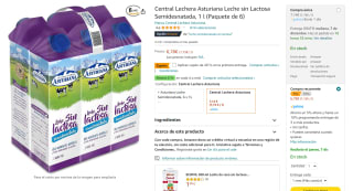 Pack 6 x 1L Central Lechera Asturiana Leche sin Lactosa Semidesnatada por 5,42€