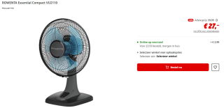 Rowenta Essential Compact ventilator voor €27 bij de MediaMarkt