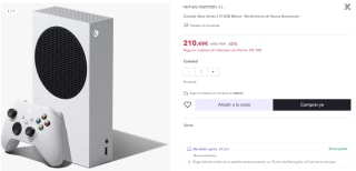 Consola Xbox series S 512GB por 210,49€ (cuenta nueva por 198,49€)