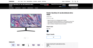 Monitor Samsung Viewfinity 34" de Alta Definición Ultra-WQHD 100Hz por 279€