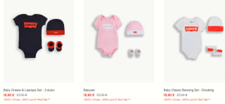 3-delige Levi's babysetjes voor €15,12 bij Levi's