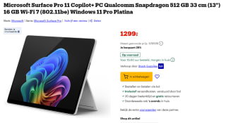 Microsoft Surface Pro 11 SD X Elite Wi-Fi, 16GB ram, 512GB opslag, Win 11 Pro voor €1299 bij Bol