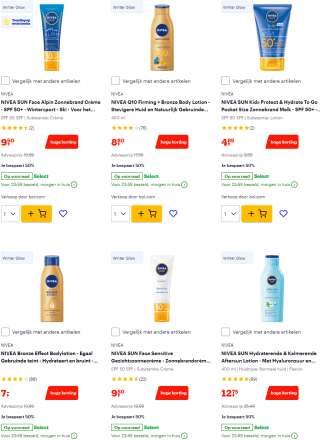 50% korting op zonbescherming bij Bol