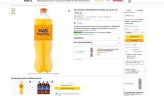10 Bebidas Kas Naranja Refrescante de Zumo de Fruta 2L por 9,60€