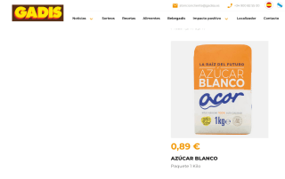 Azúcar blanco a 0,89€ el Kilo en Gadis