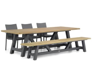 Lifestyle Rome/Trente 260 cm dining tuinset 5-delig + gratis gaslantaarn voor €2649 bij Tuinmeubelshop