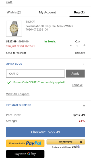 Tissot Powermatic 80 Ivory Dial por solo 275,63€