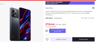 Xiaomi Poco X5 5G 8GB + 256 GB por 184.90€