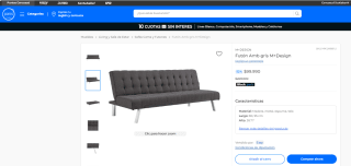 Futón M+Design Amb gris por $99.990