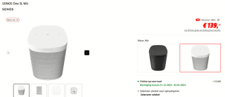 Sonos One SL luidspreker voor €139 bij de MediaMarkt