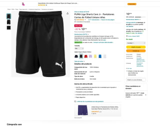 Pantalon Puma corto unisex niños por 10,30€