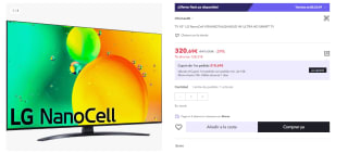 Televisor LG 43NANO766QA 43" LED NanoCell UltraHD 4K HDR10 Pro por 320.69€ (Cuenta Nueva 308.69€)