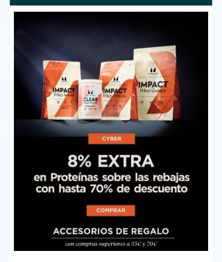 -8% Extra sobre el hasta -70% actial en MyProtein.