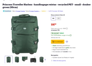 Princess Traveller Harlem 55 cm handbagage reistas voor €19,50 bij Bol