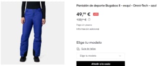 Pantalón de Esqui de Mujer Columbia Bugaboo II por 49.99€