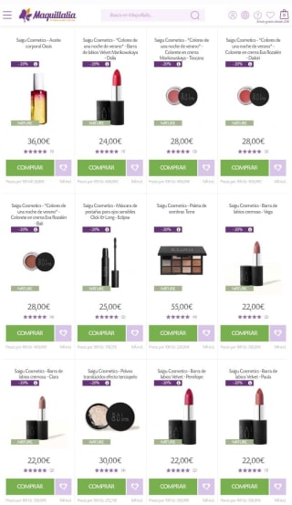 -20% de Descuento Cosmética Saigu desde Maquillalia.