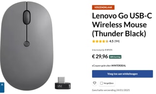 Lenovo Go USB-C draadloze muis voor €29,96 bij Lenovo