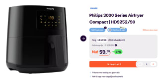Philips Airfryer Essential Series - HD9252/90 - 4 liter (L) voor €59,95 bij Ibood