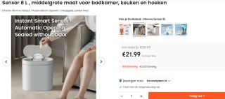 No touch kunststof prullenbak voor €21,99 bij Ochama