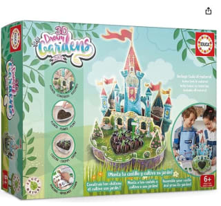 Educa - 3D Dream Garden 2in1 Castillo | Construye con Piezas de cartón a Todo Color Este Maravilloso Castillo y cultiva tu Propio jardín por 7,04€