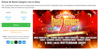 Tickets voor de Beste Zangers Live in Ahoy voor €25 via Social Deal